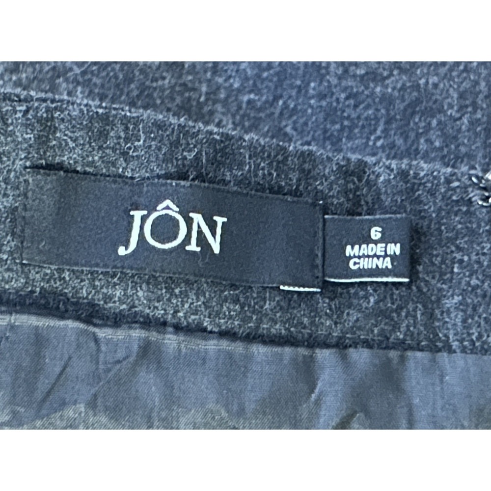 Teri Jon by Rickie Freeman charcoal grey wool trumpet/flounce skirt Size 6 - Picture 5 of 10